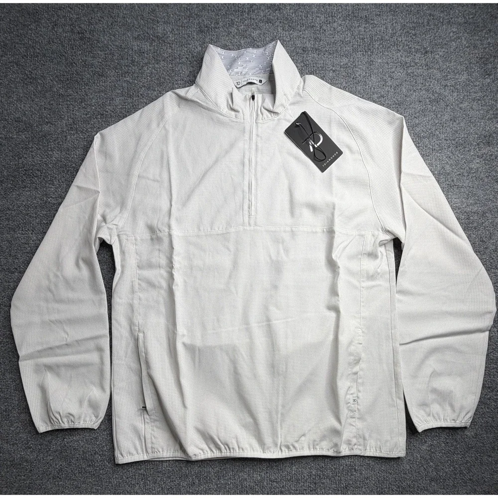 7 Diamonds Oxygenate Quarter Zip Pullover Drift White Mens Large SPV-1026 NEW‎