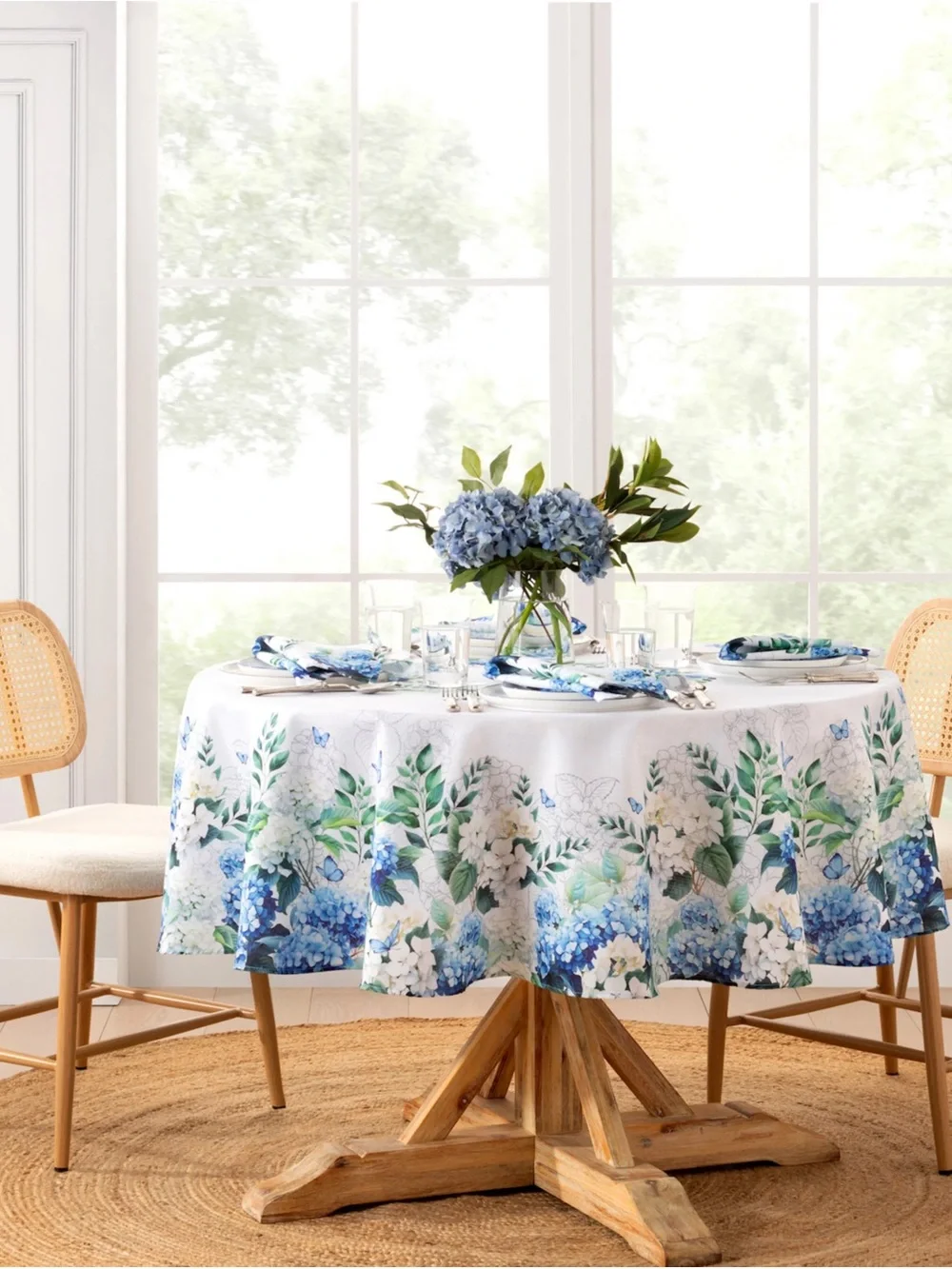 Hydrangea Bloom Floral Double Border 70