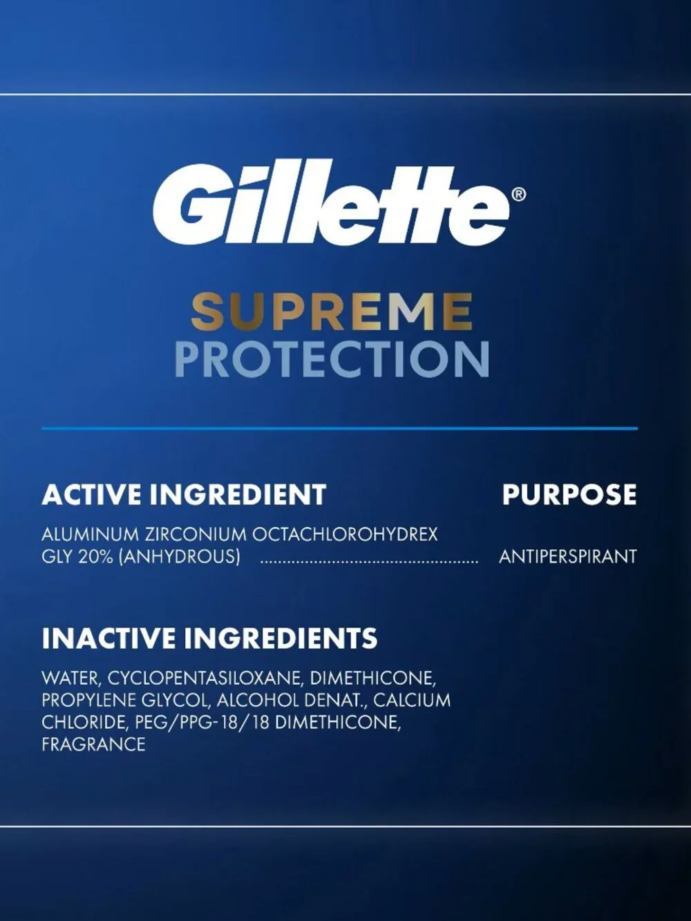 gillette supreme instead features