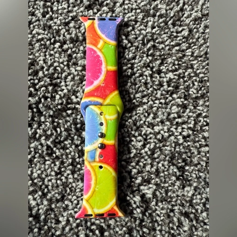 New citrus squeeze print silicone watch band for apple watch