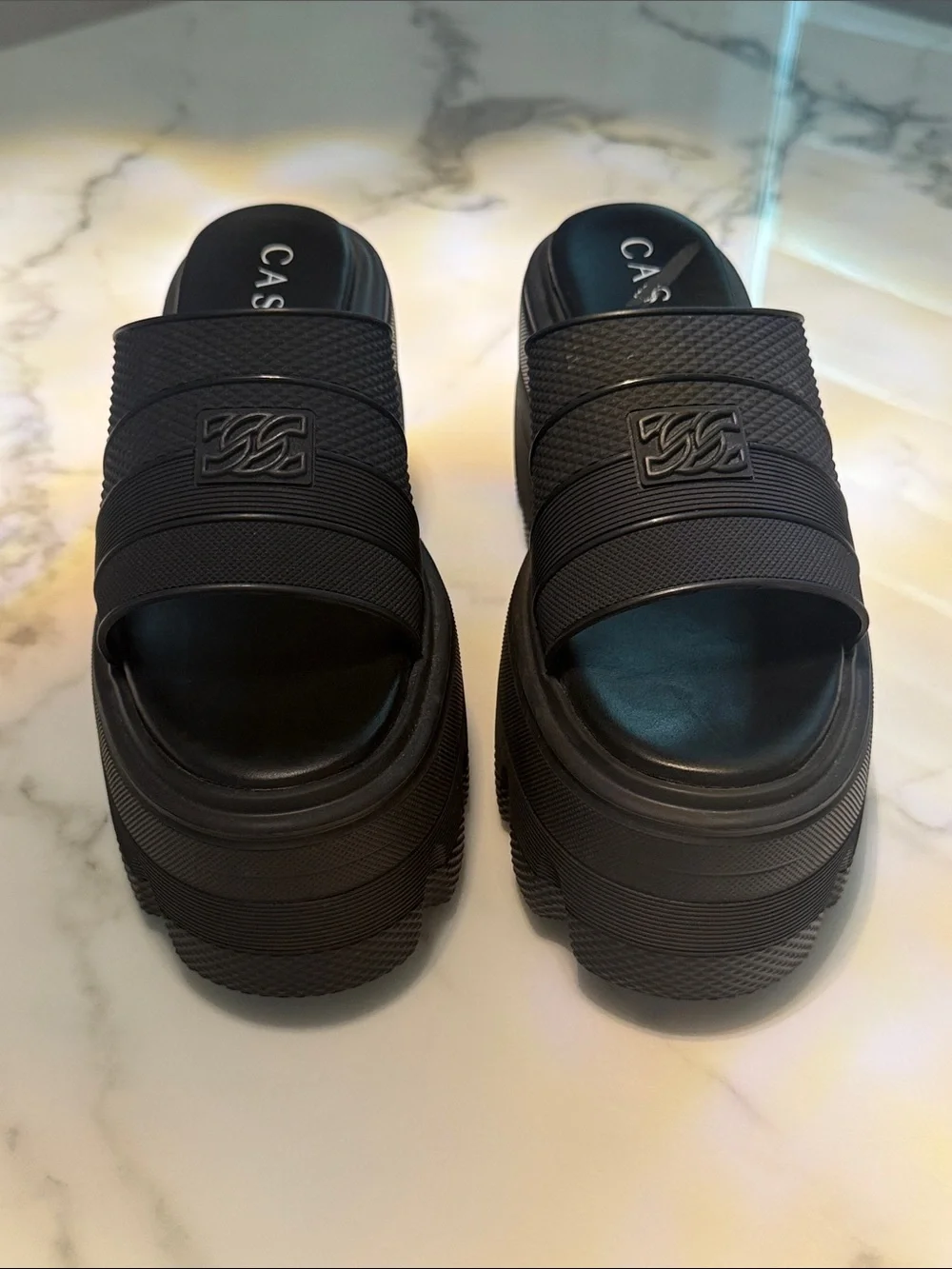 Casadei New Collection Platform Slide Sandals