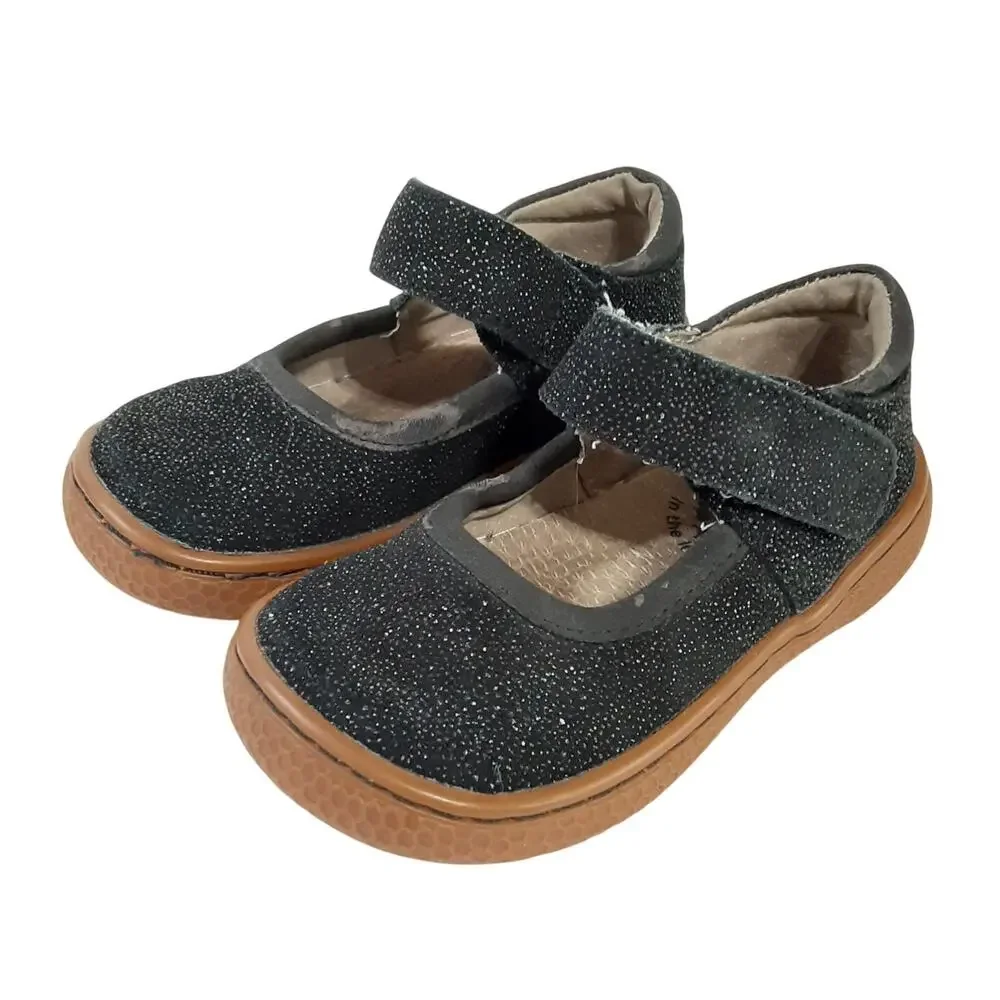 Livie & Luca Girls Gemma Mary Janes Black Glitter Ballet Flats Kids 5 Dress Shoe