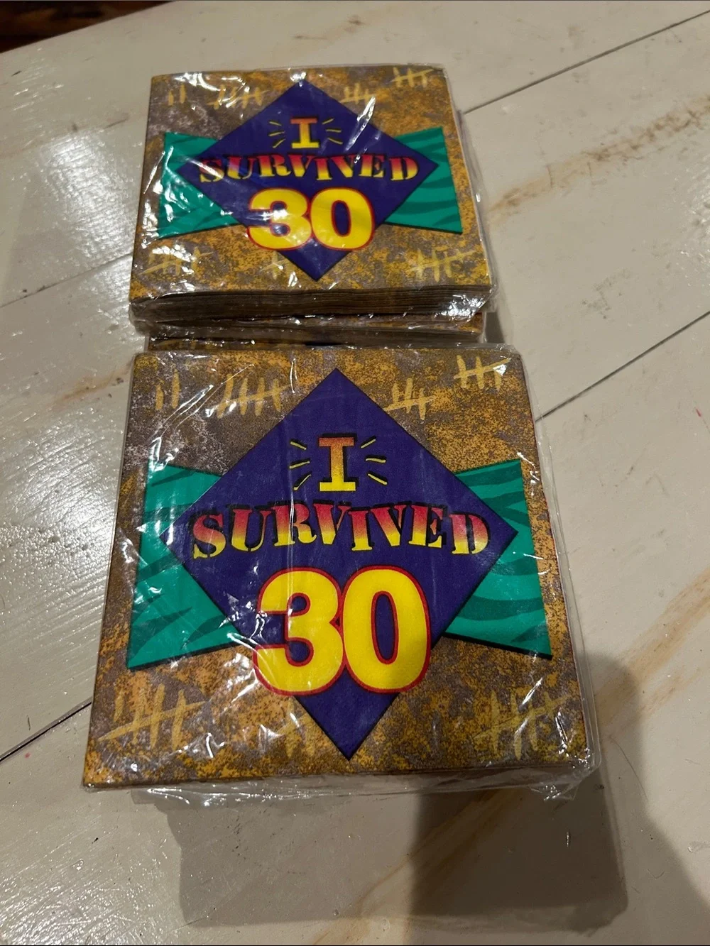 I Survived 30 Party Napkins Birthday, Anniversary, Retirement 16 count pack.