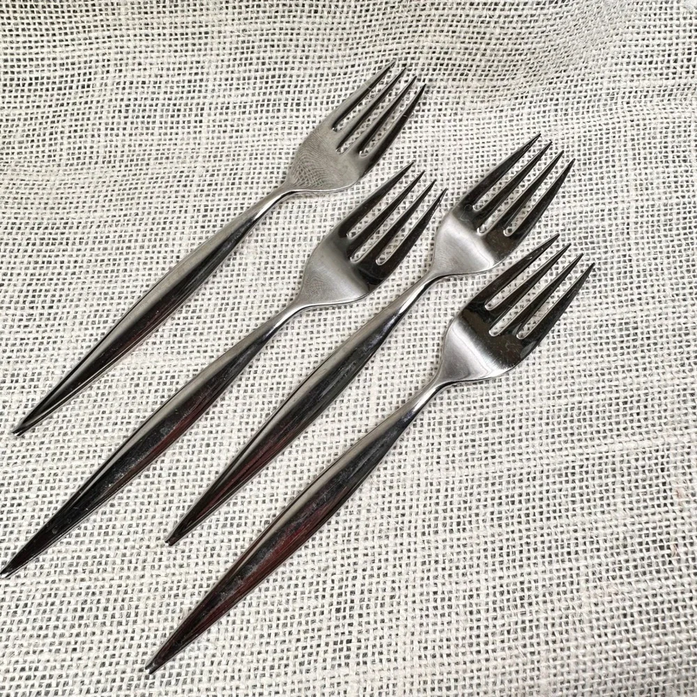 EbbTide Stainless USA Salad Forks Set of 4 Mid‎ Century Modern Flatware replace