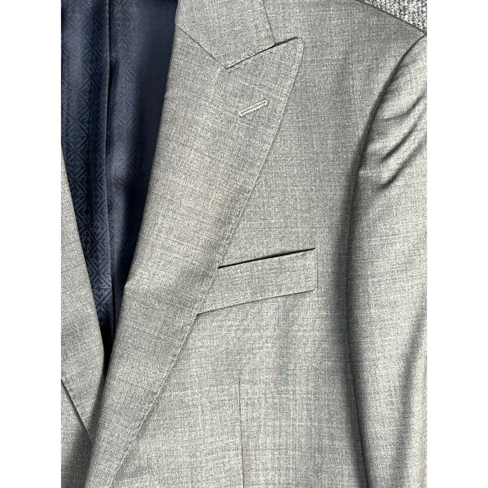 NWT Hardy Amies Savile Row London Men's Grey Wool Blazer Suit‎ Jacket 38R Slim