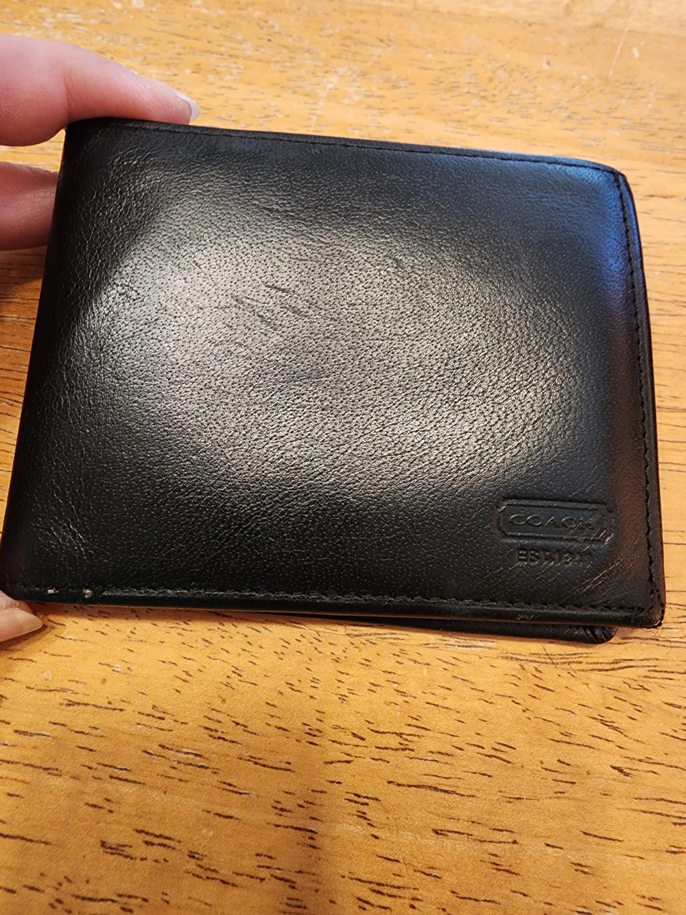 Coach Black Leather Men's Bi-Fold Leather Wallet