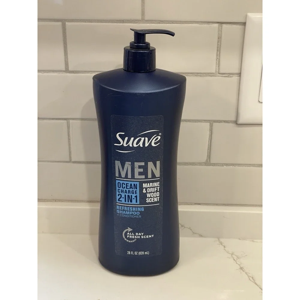 Suave Men 2-in-1 Ocean Charge Shampoo‎ & Conditioner Marine & Driftwood 28 oz