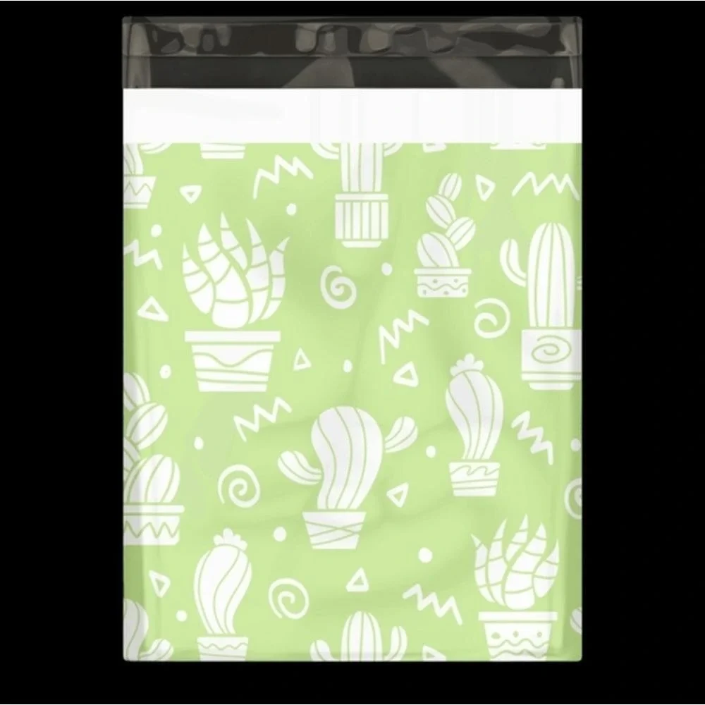 Unbranded‎ 15 Pack Cactus Print 12x15 Poly Mailers Green 12x15in