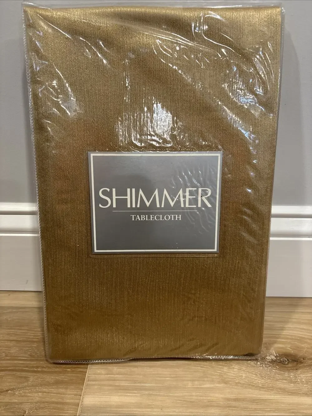 Bed Bath & Beyond Shimmer Tablecloth Gold 52x52” Brand New