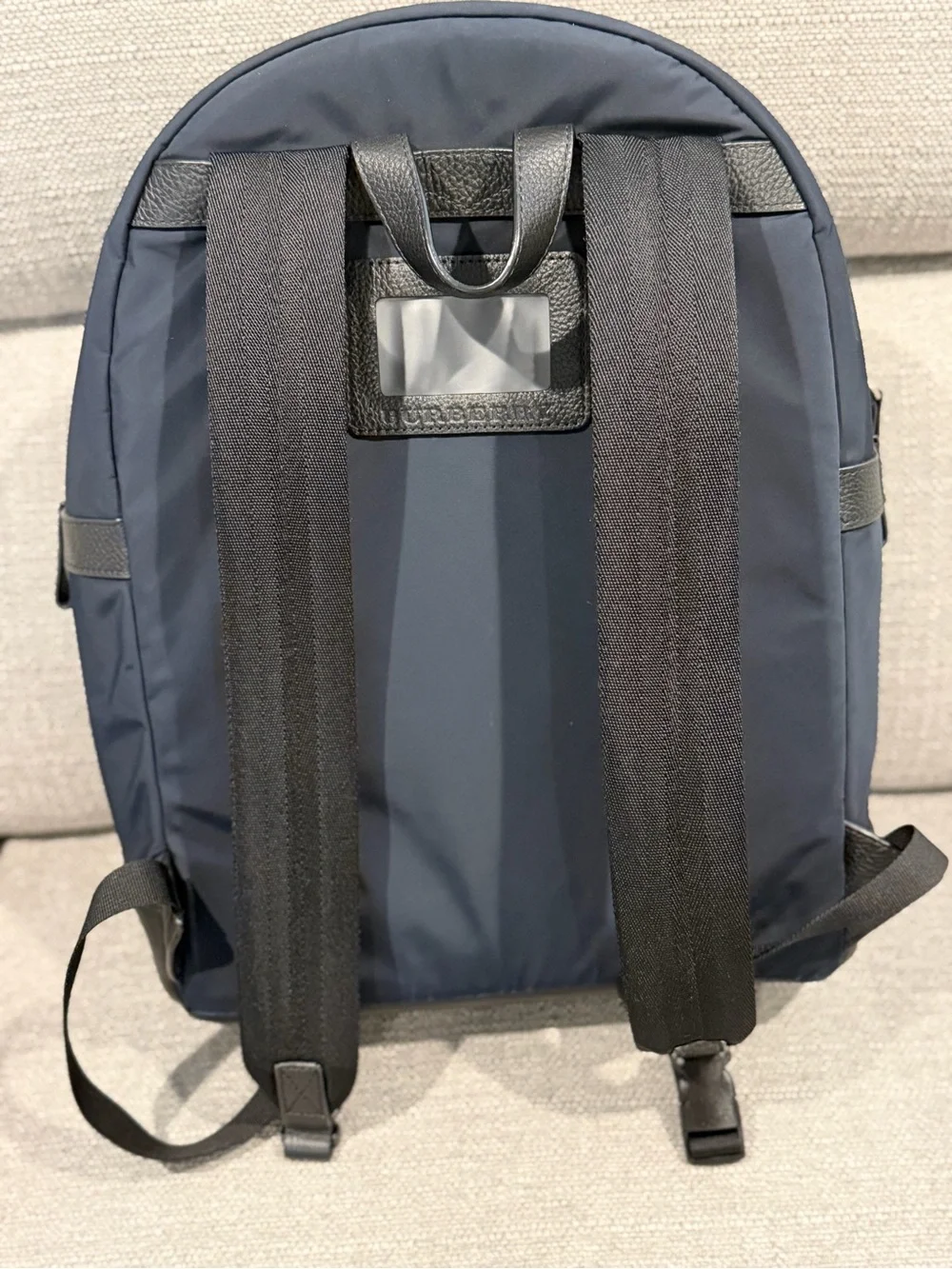 Burberry Navy Backpack with London Patch Motifs
