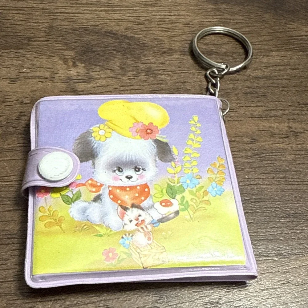 Vintage Gold Tiger Mirror Pencil Notebook Keychain 80s Puppy Dog 1988