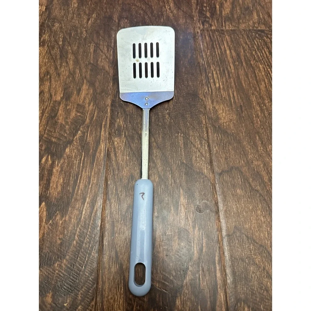 Vintage Blue Handle Slotted Spatula
