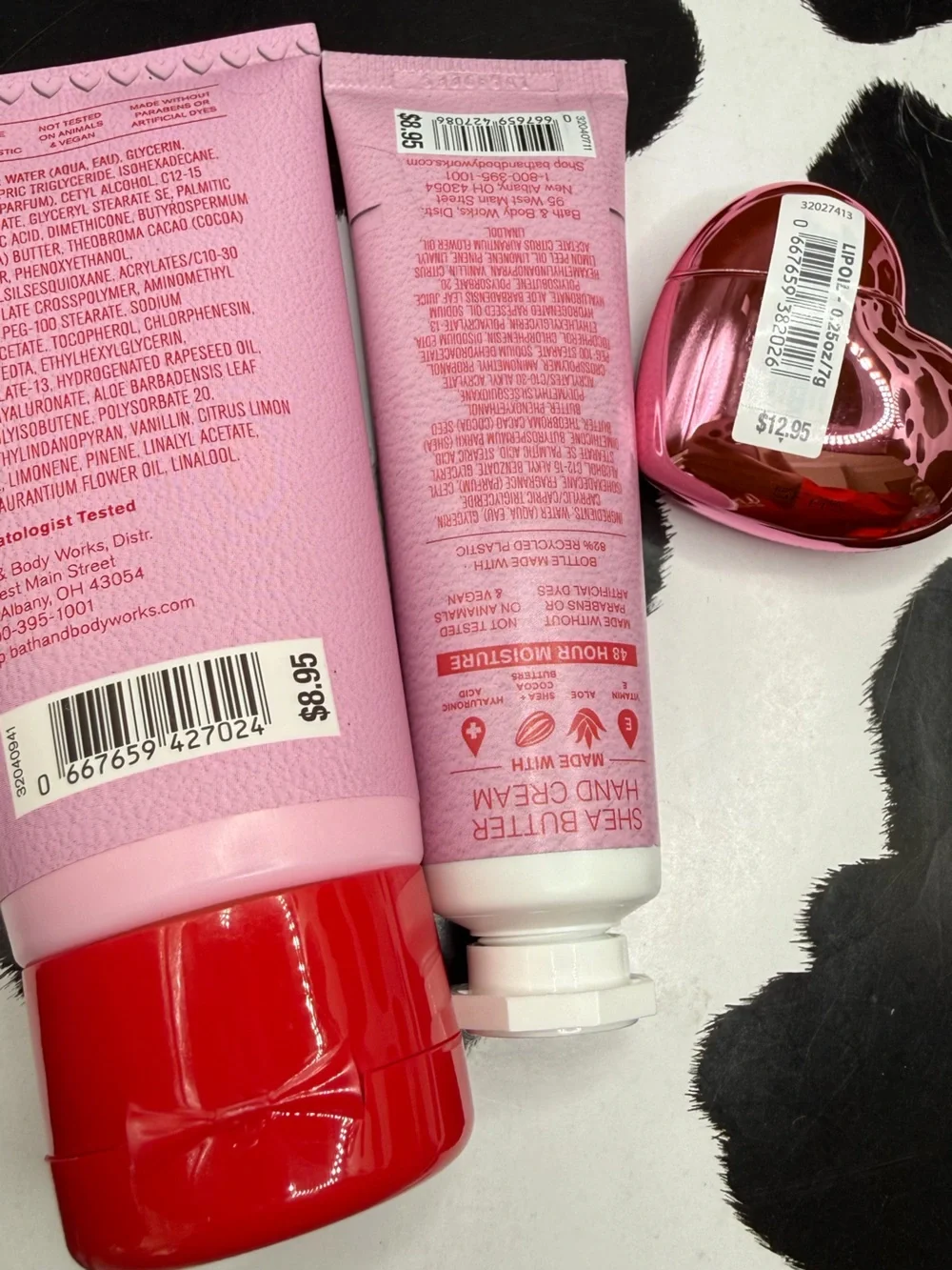 Bath & Body Works Strawberry Pound Cake Body Cream & Hand Cream - Pink & Red