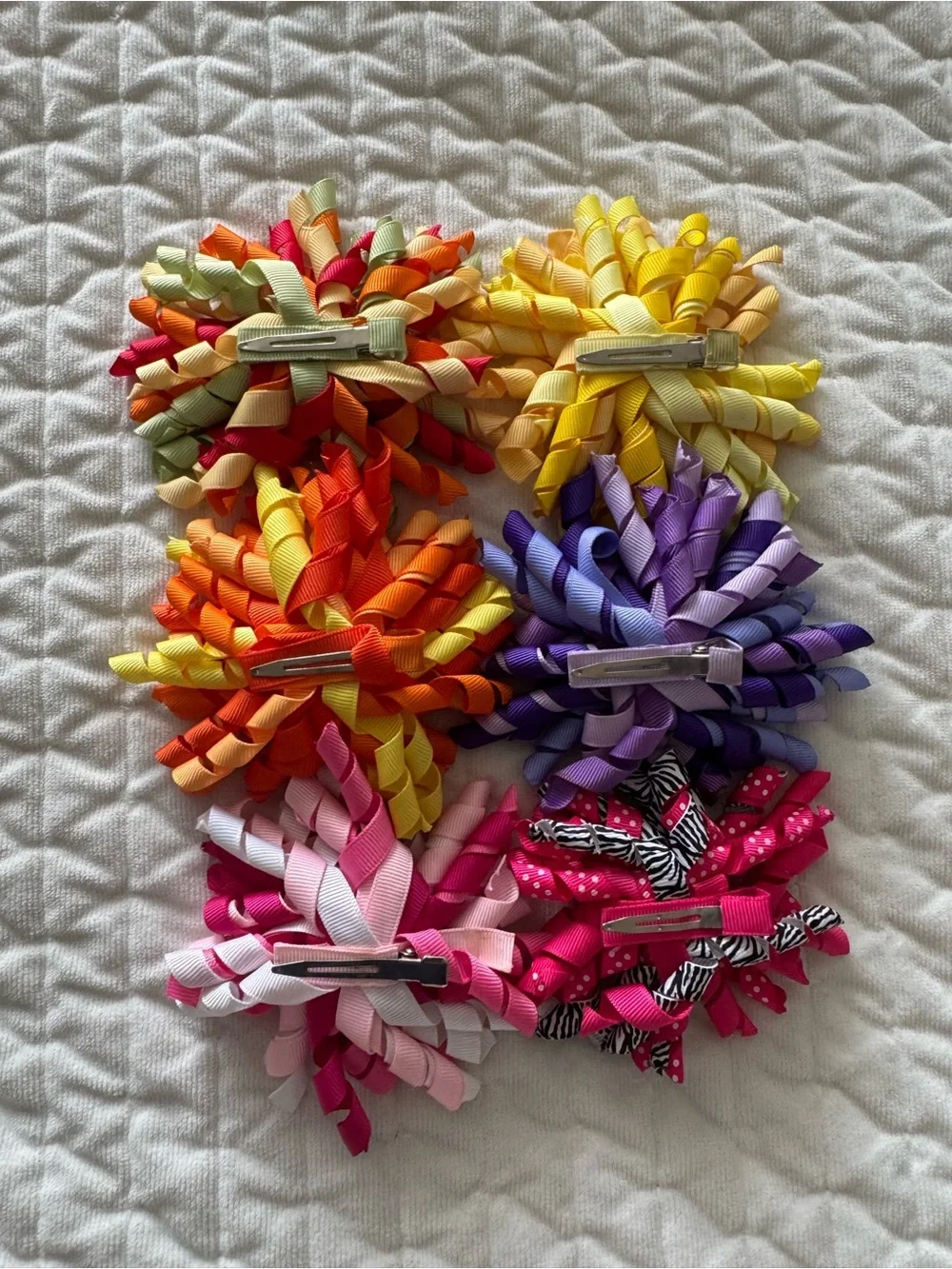 Bright Multi-Color Korker Hair Bows Set