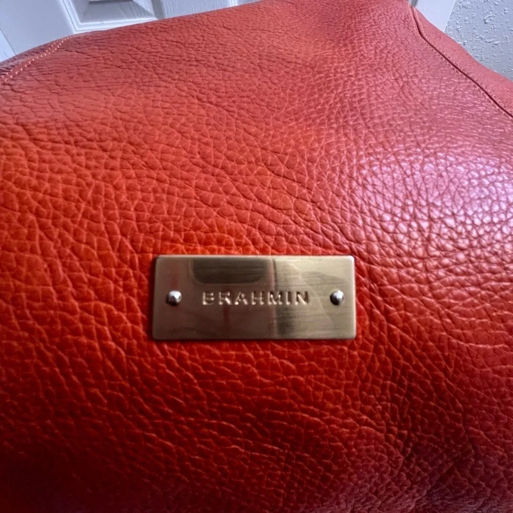 Brahmin orange shoulder women handbag