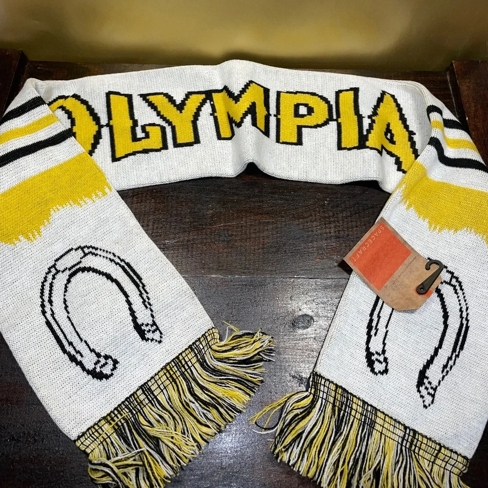 NEW Spacecraft Olympia‎ Sports Scarf Black Yellow 28x6