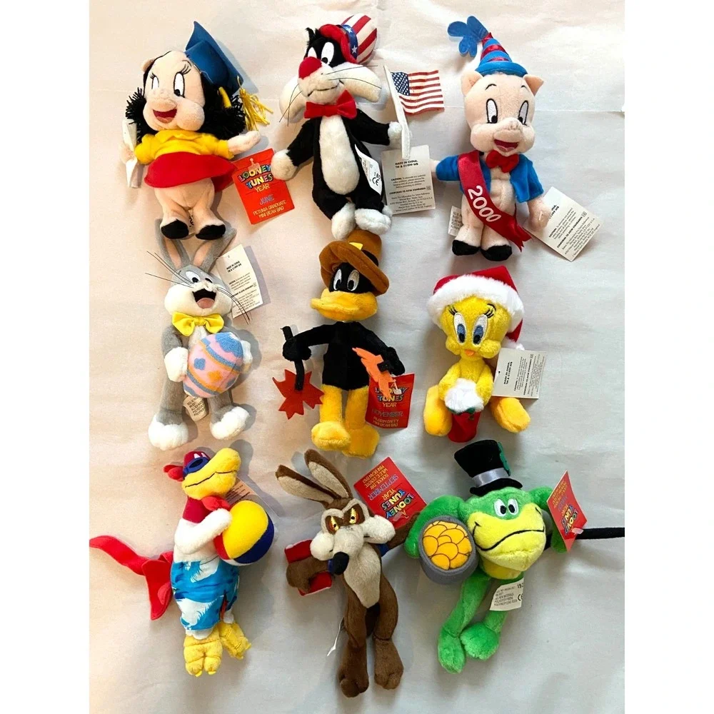 Looney Tunes Mini‎ Plush Bean Bag Set of 12 Warner Bros. 1999, Vintage, NEW NWT