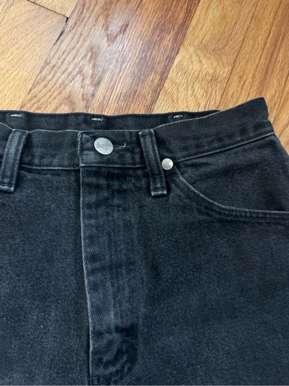 Black vintage wrangler denim shorts