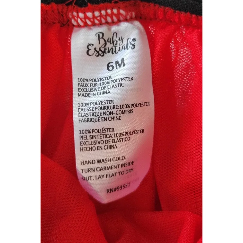 Baby Essentials Santa Tutu Size‎ 3(1)-6(1)-9(1)-18(3)-24(1) Months Red/Black