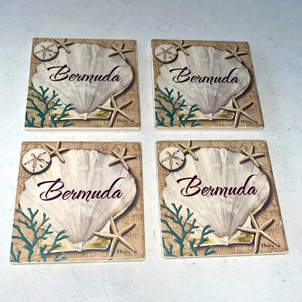 Bermuda Themed‎ Wall Decor Tiles - Set of 4