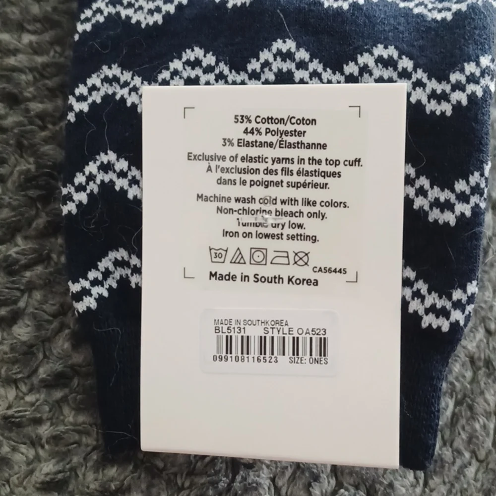 New Madewell Wavy Stripe Ankle Socks Classic Indigo