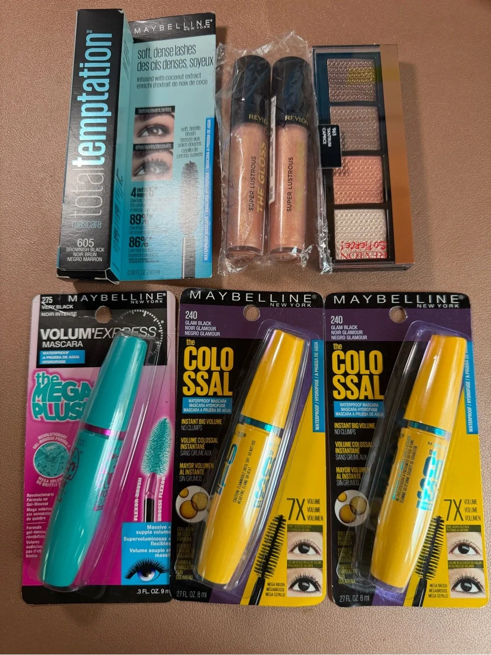Lot Of 7 Revlon Maybelline NY Other Eye Shadows Mascara Waterproof Lip Gloss
