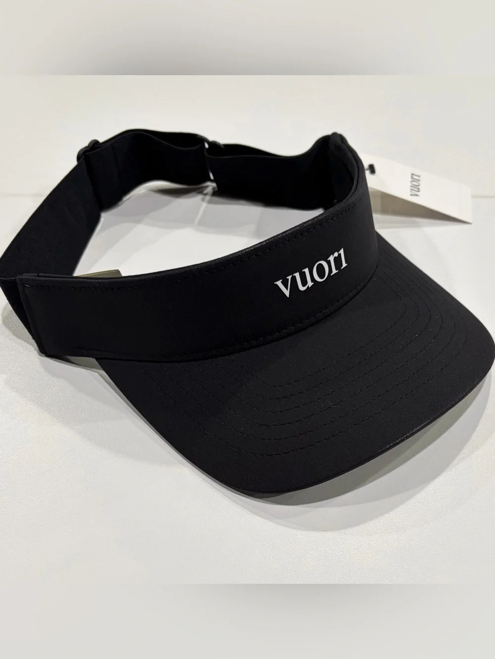 Vuori Topspin Visor 2.0 Adult Women's Men's Black NWT Adjustable Stretch Strap