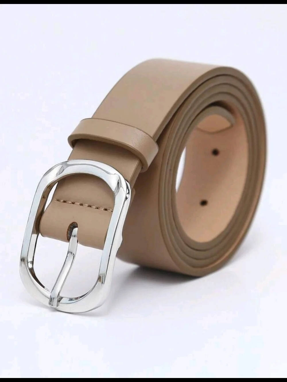 Ladies Smooth Tan Belt with Silver Buckle