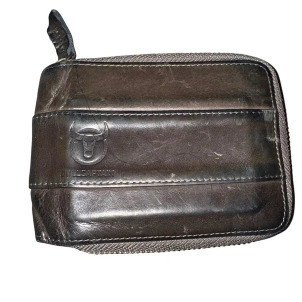 Bullcaptain Genuine Leather Wallet for‎ Men Large Capacity ID Window Card Case