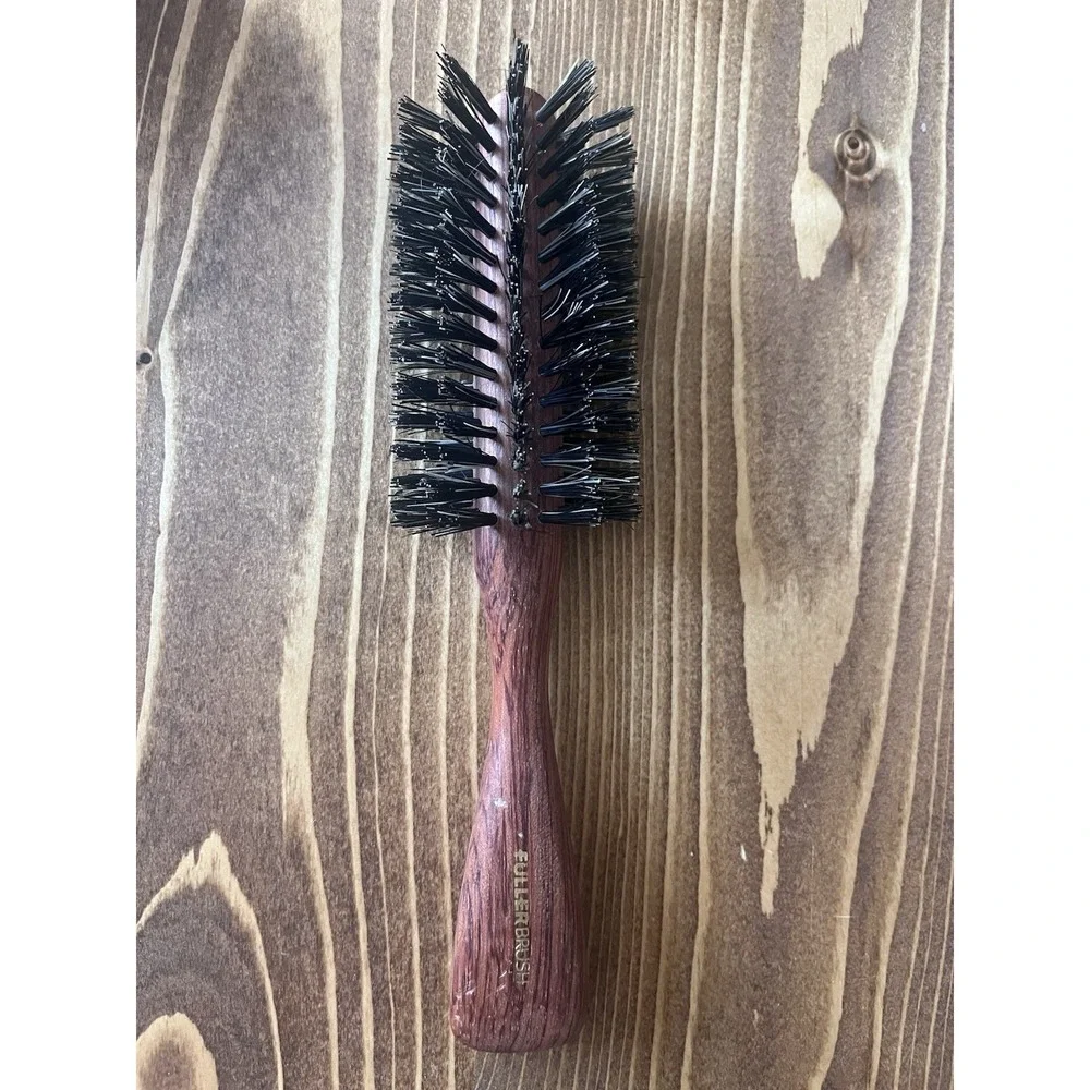 Vintage FULLER Bristlecomb Hairbrush Wooden Nylon Bristles Half Round