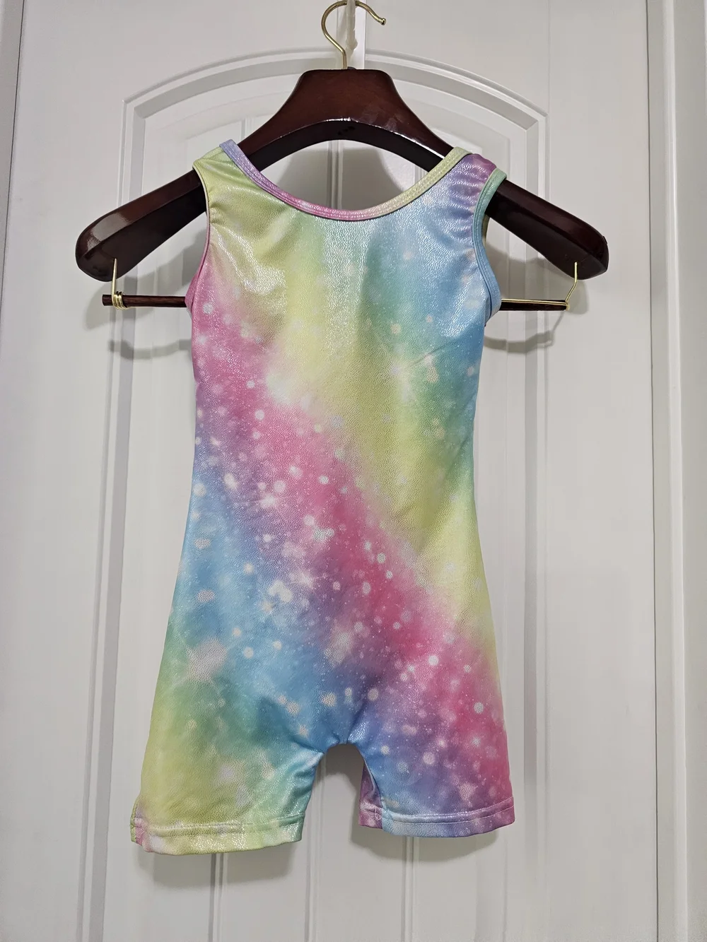 Girls Rainbow Galaxy Gymnaatics Suit - Pastel Tie-Dye
