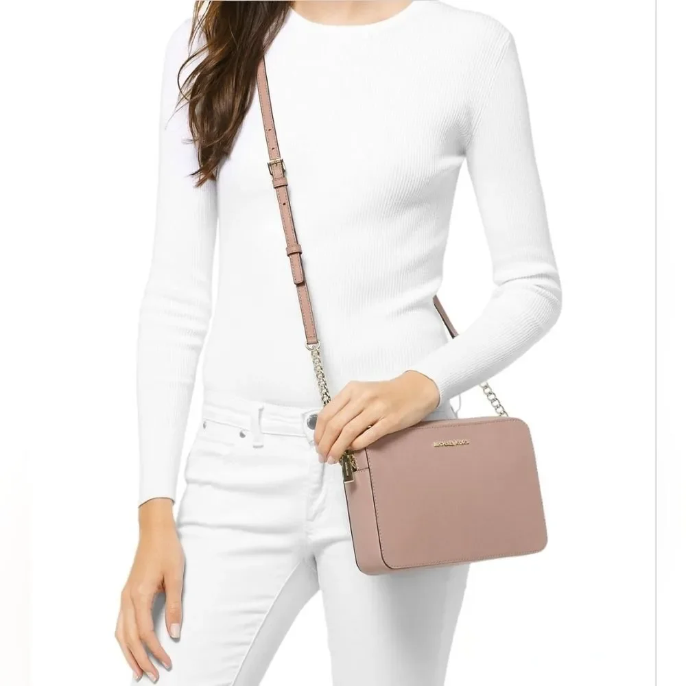 MICHAEL KORS Blush Pink Pebbled Leather Crossbody Bag – PS-1805
