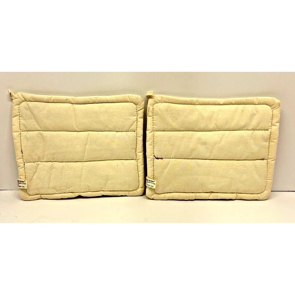 Vintage 1983 Lillian Vernon Potholders Hotpads RABBITS Folk Art-Alan Wood Design