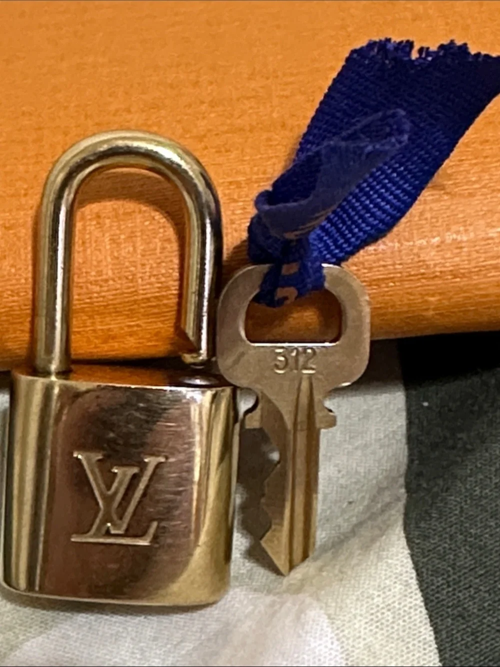 Louis Vuitton Gold tone  Padlock with Key #312