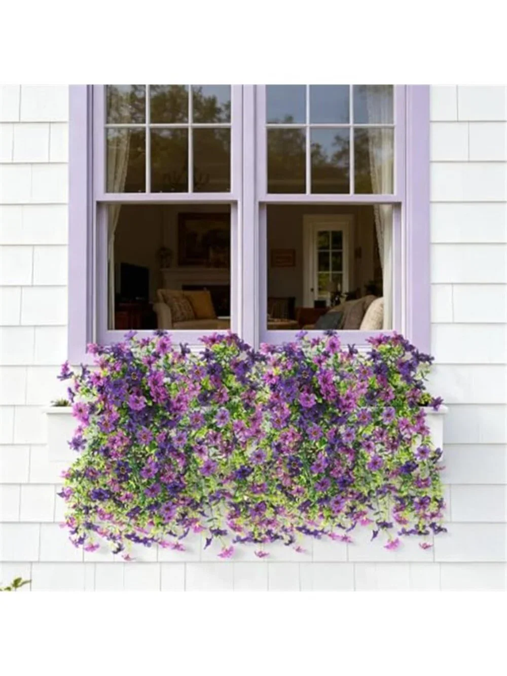 Artificial Hanging Flowers Outdoors Faux Silk Daisies UV Resistant Gardens Decor