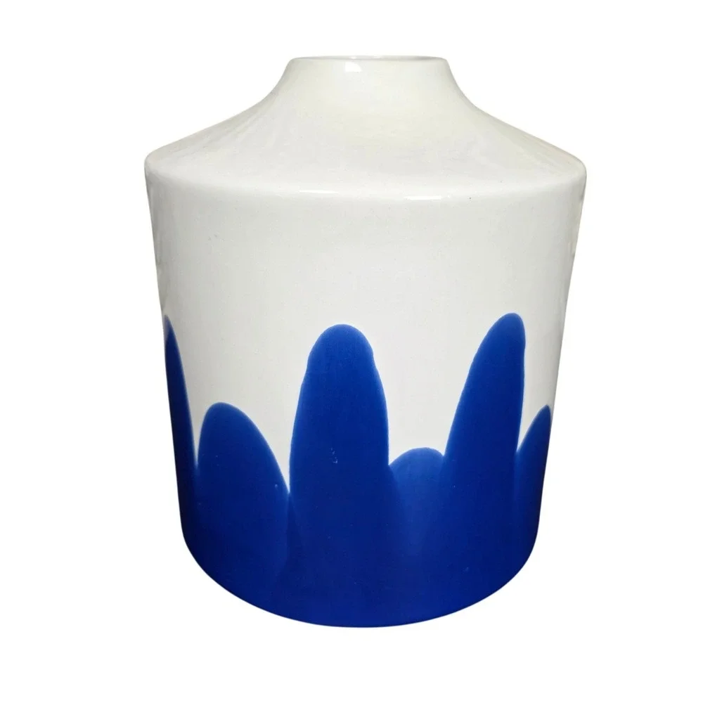 Project 62 Stoneware Vase White Blue Drip‎ Glaze Handcrafted Decorative 9