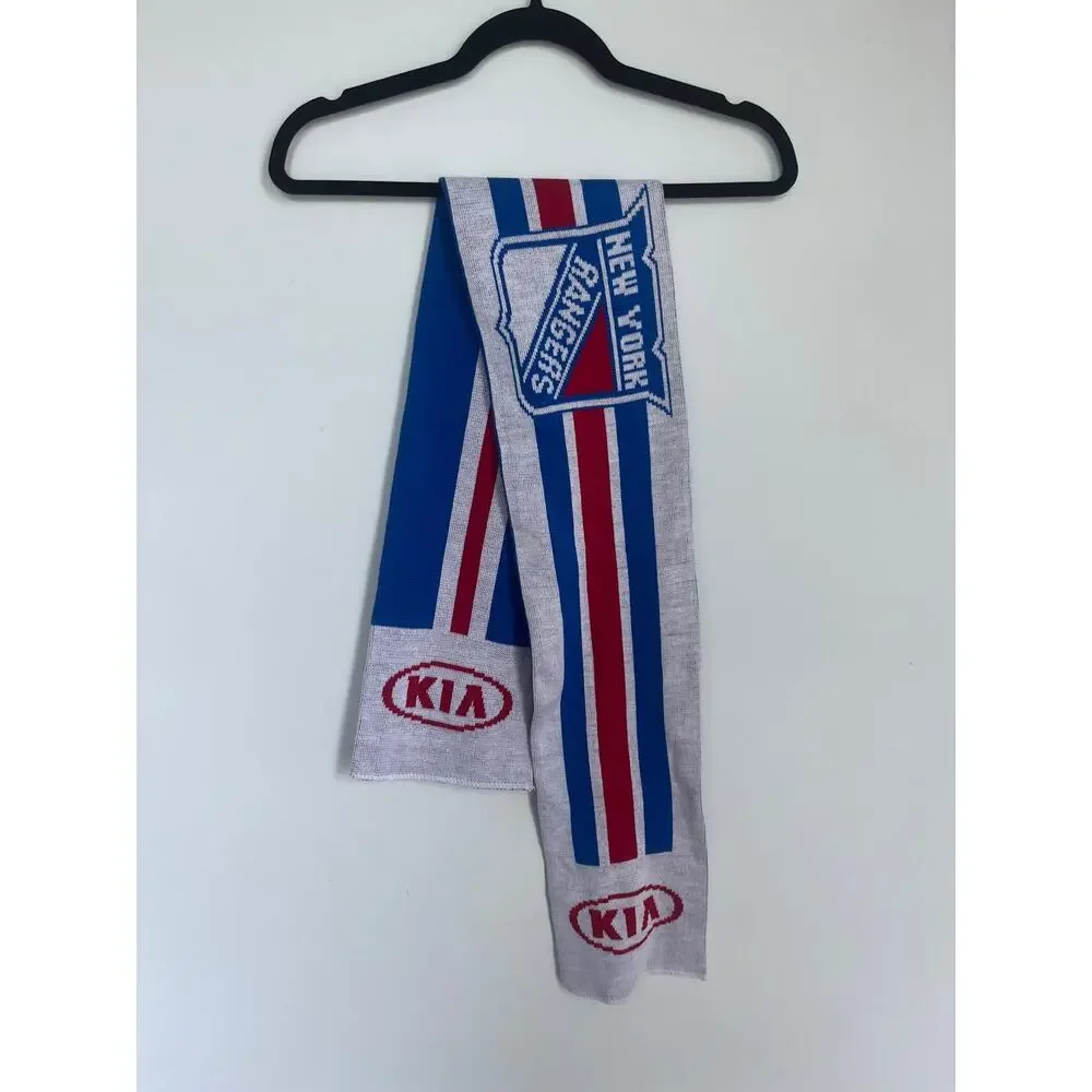 New York‎ Rangers Scarf Men One Size Blue Red White Knit Logo KIA Promo NHL