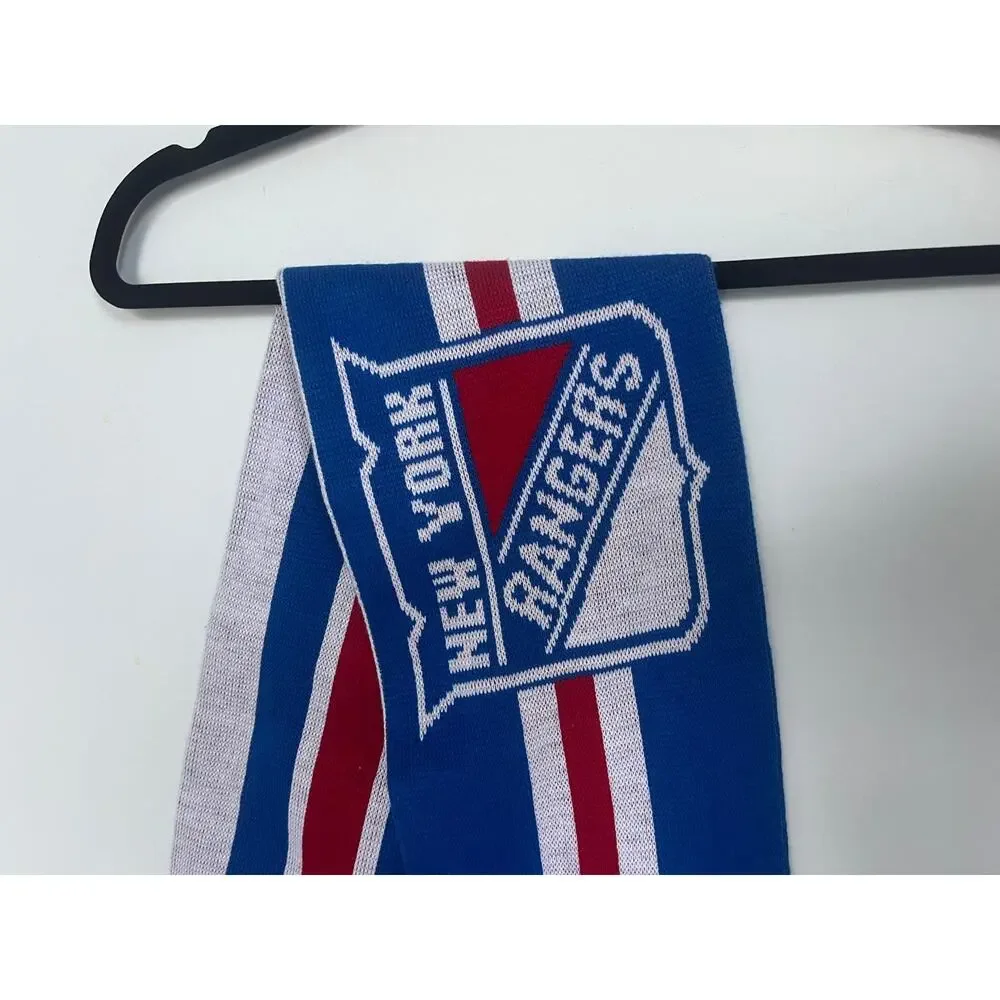 New York‎ Rangers Scarf Men One Size Blue Red White Knit Logo KIA Promo NHL