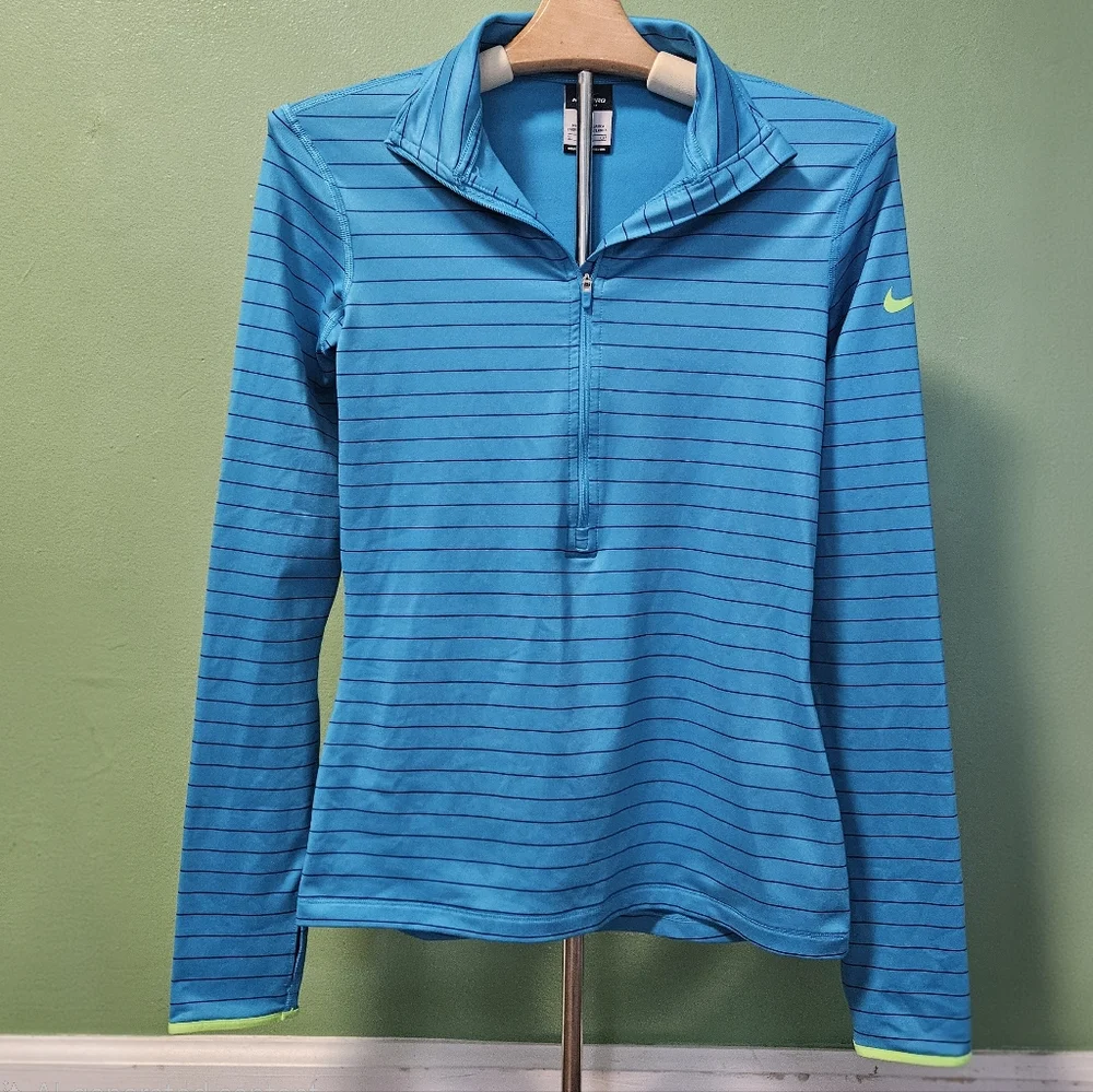 Nike Pro Dri-FIT‎ Half-Zip Teal Running Pullover
