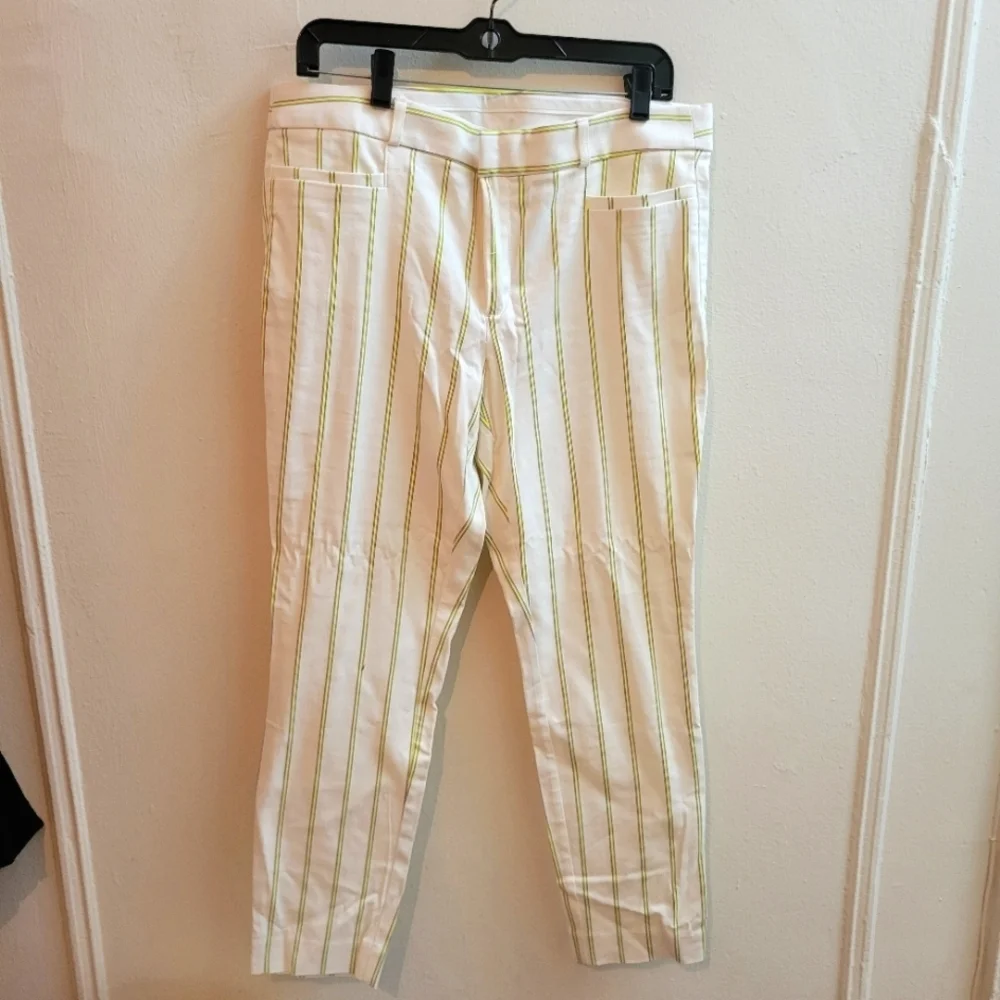Stripe pant cotton/linen‎ blend. NWOT