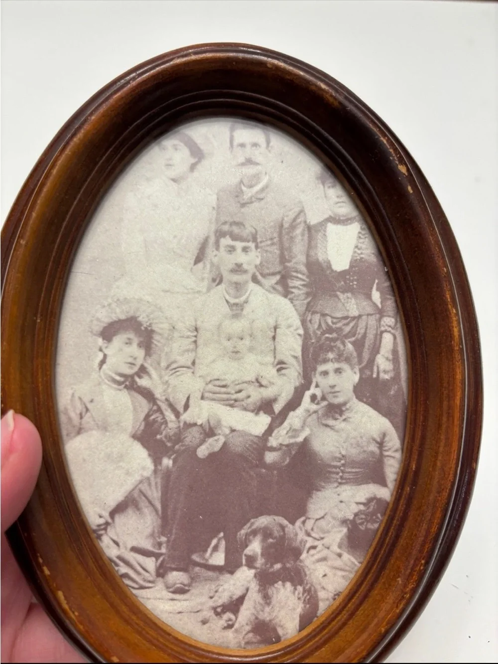 Vintage Antique oval picture frame wooden