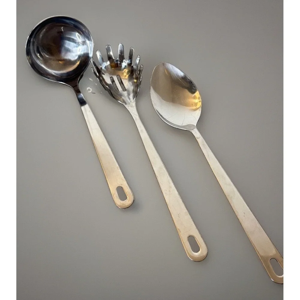 Wolfgang Puck Set 3 Cafe Collection Stainless Steel Cooking Utensils Heavy EUC