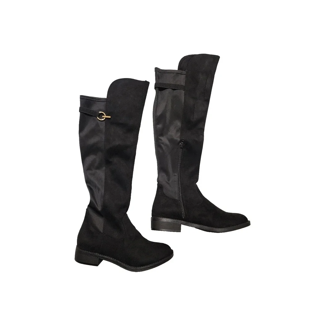 Rebel by Zigi Womens Onya‎ Round Toe Knee High Boots Black Size 8.5