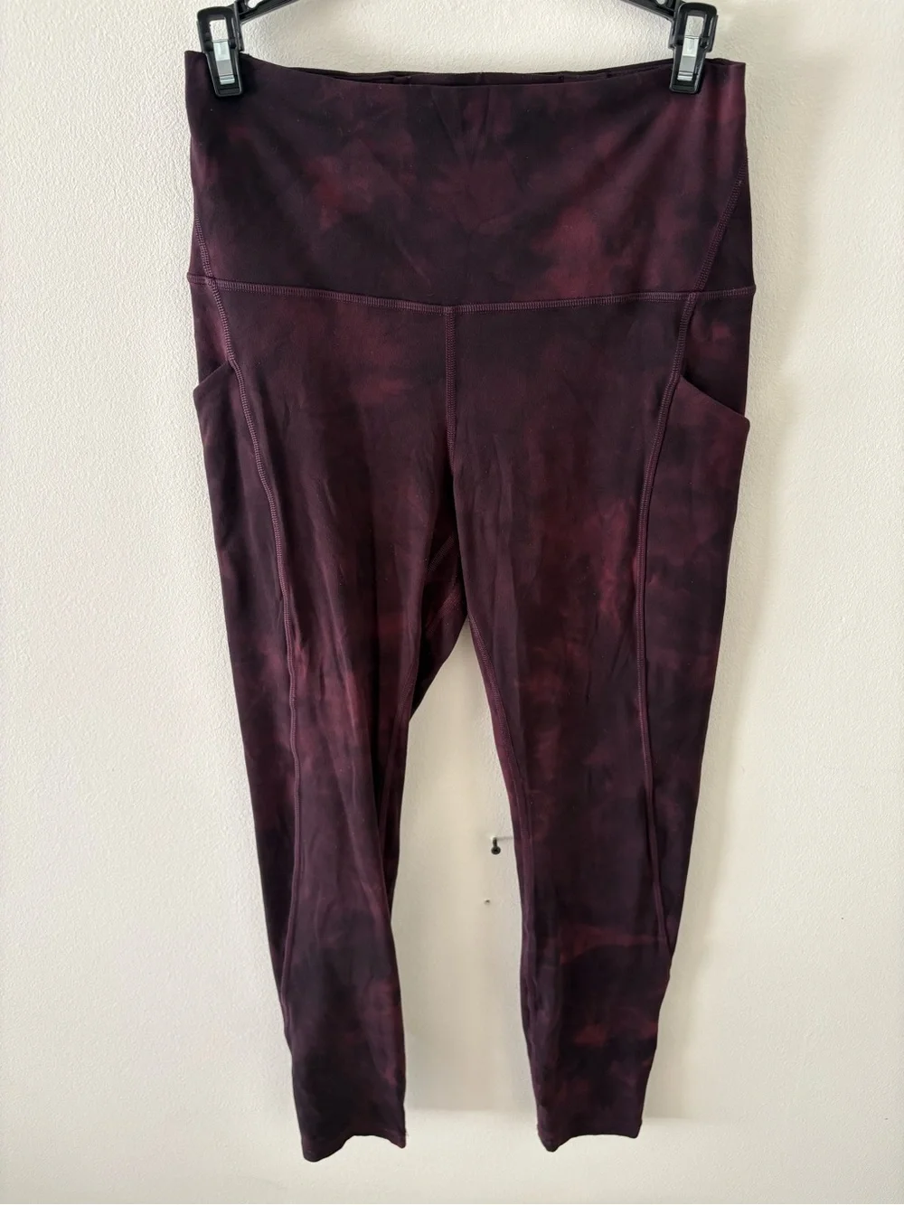 Lululemon Align Burgundy Tie-Dye Pocket Leggings sz 8
