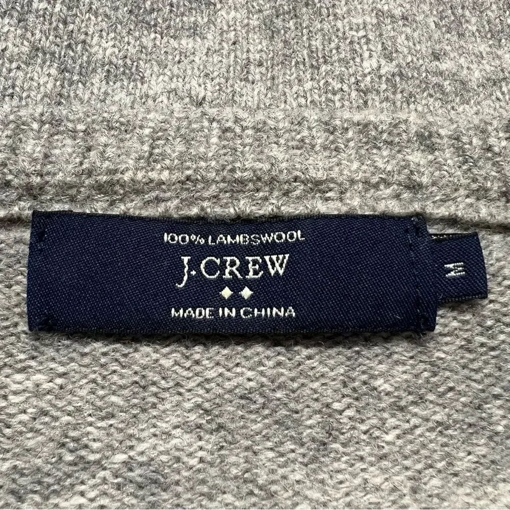 J Crew Mens 100% Lambswool Crewneck Sweater Sz M Preppy Academia Casual Classic