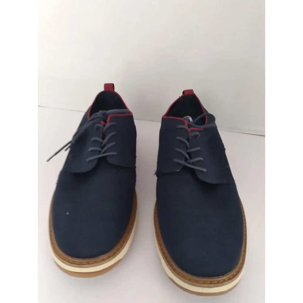 Navy Blue Oxford Dress Shoes Casual‎ Lace Up Comfort Sole Men's