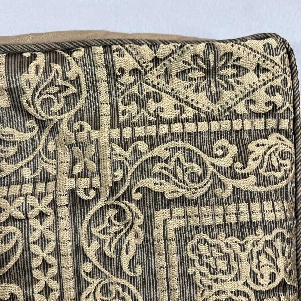 Set Of 2 Five Queen Court Pillowcase Euro Standard Brown Gold Embroidery Luxury