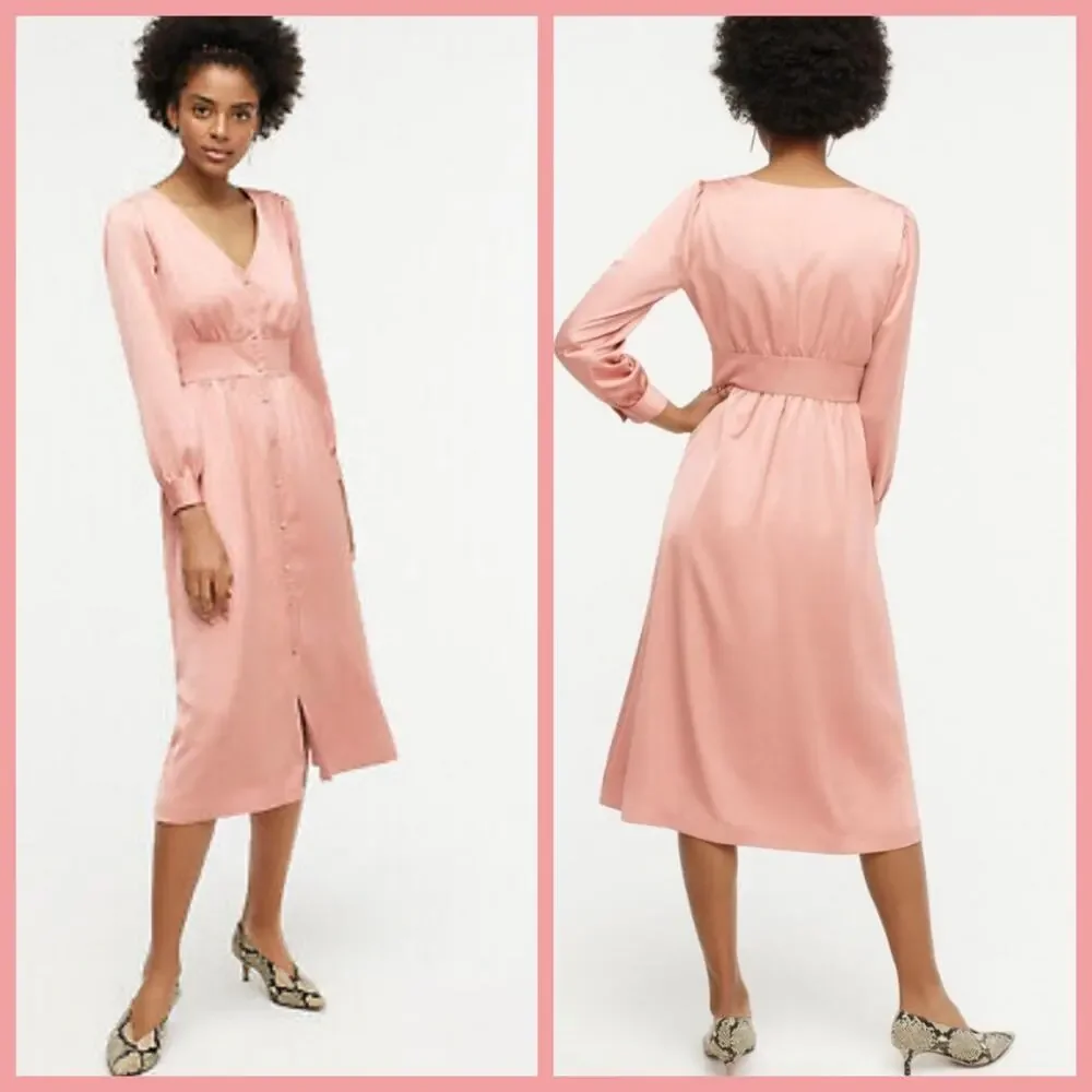 J. Crew Button Front A-Line Midi Dress