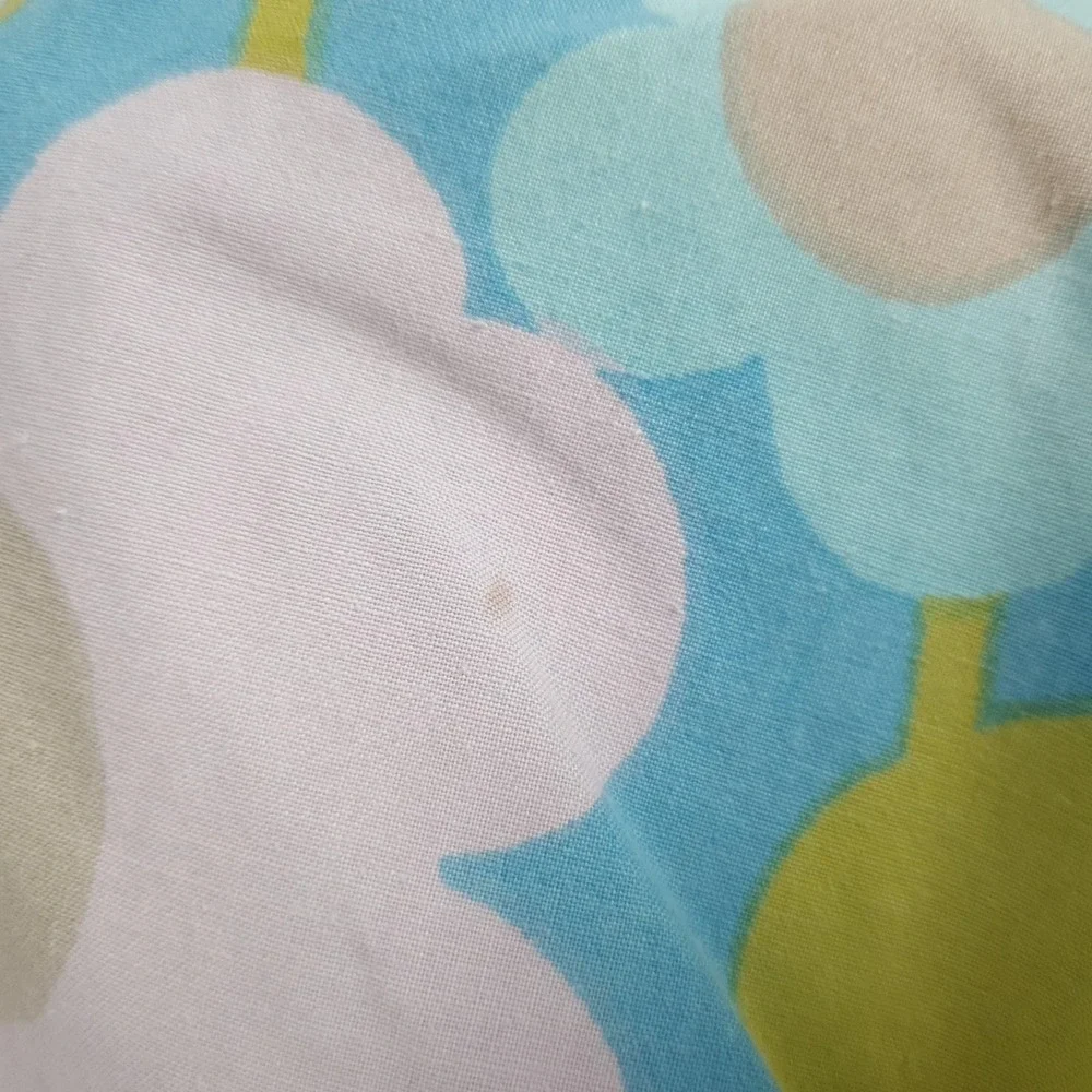 Vntg Floral Fitted Sheet and Pillowcase Blue Green Mod Flower Power Retro Twin