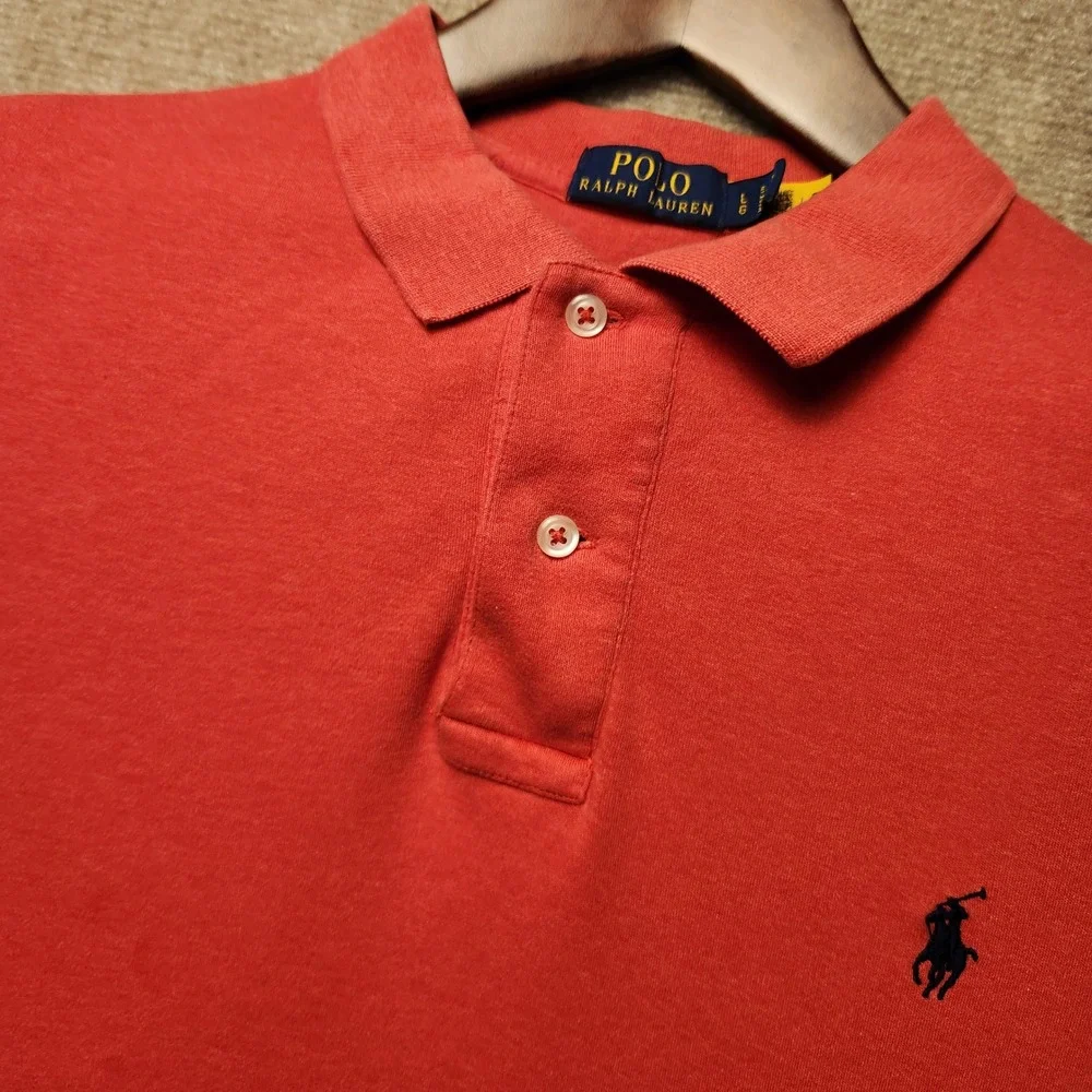 Polo Ralph Lauren Polo Shirt Mens Large Red Short Sleeve Pony Logo Cotton